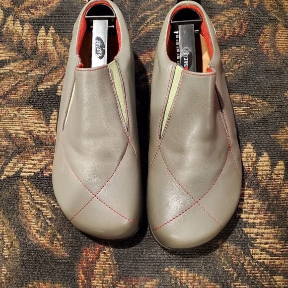 Birkenstock Rare Taupe Oxford Leather Slip-ons - Picture 1 of 8
